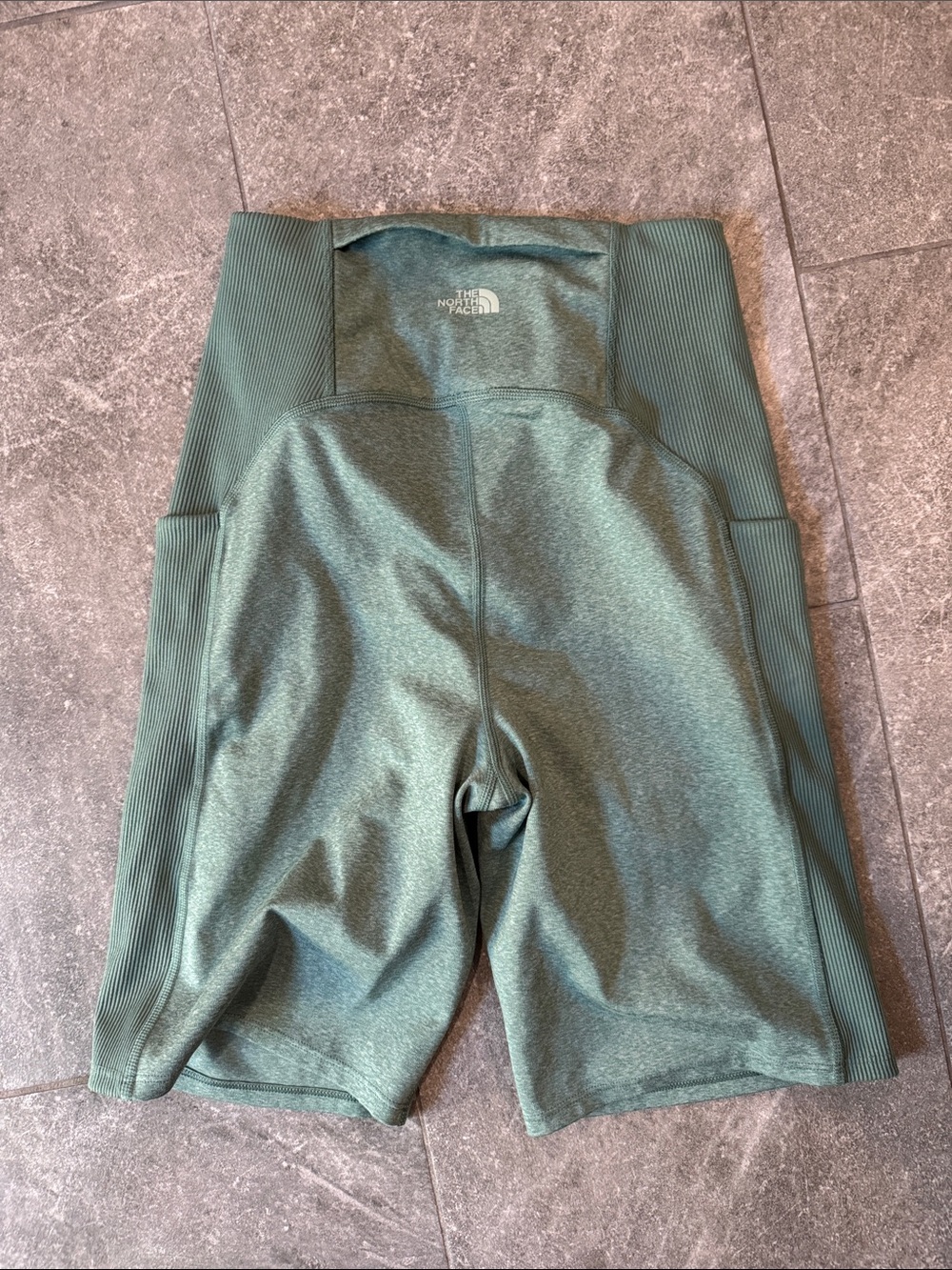 The North Face Heathered Forest Green High-Waist Performance Shorts